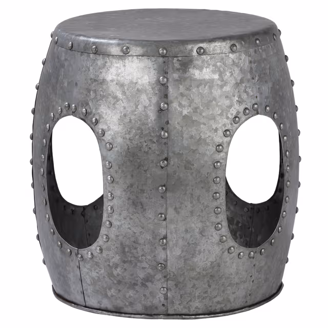 WOMO-DESIGN Soffbord Vantaa runt 38x43 cm silver metall industriell
