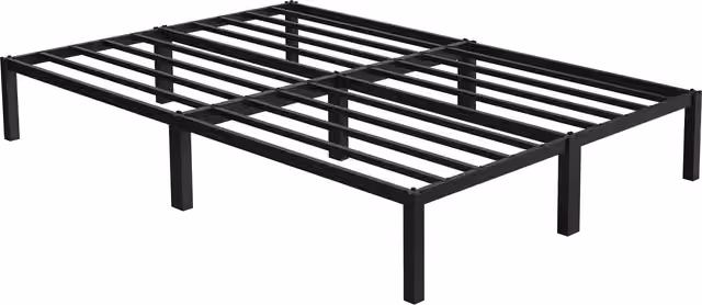 ML-Design Metallsäng 140x200 cm svart med stabil stålram och trälamellbädd robust