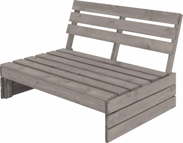 ECD Germany Trädgårdsbänk grå 3-sits med ryggstöd, 120x76,5x70 cm väderbeständig