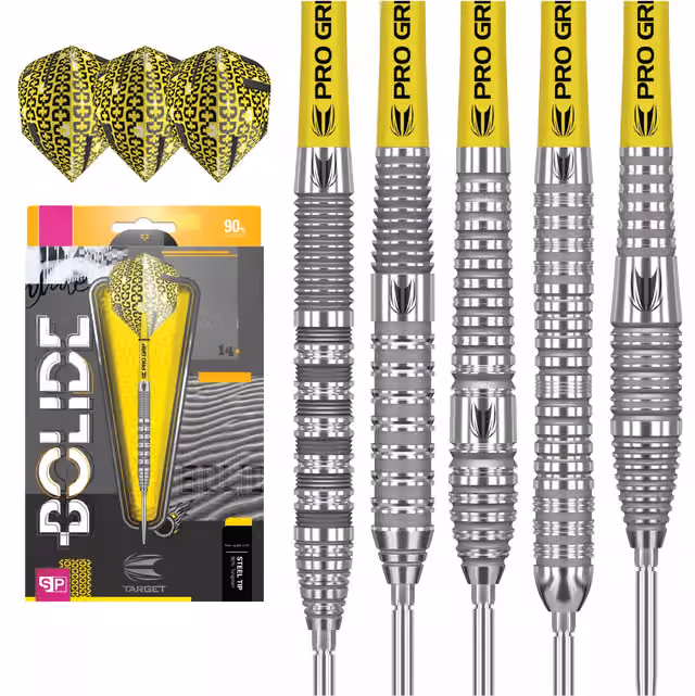 Target Darts Bolide stålspetsdarter (90% volfram, 23 g)