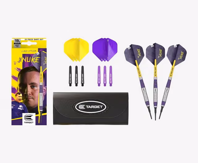 Target Darts Luke Littler mässing soft tip dartpilar (19 g, 2024)