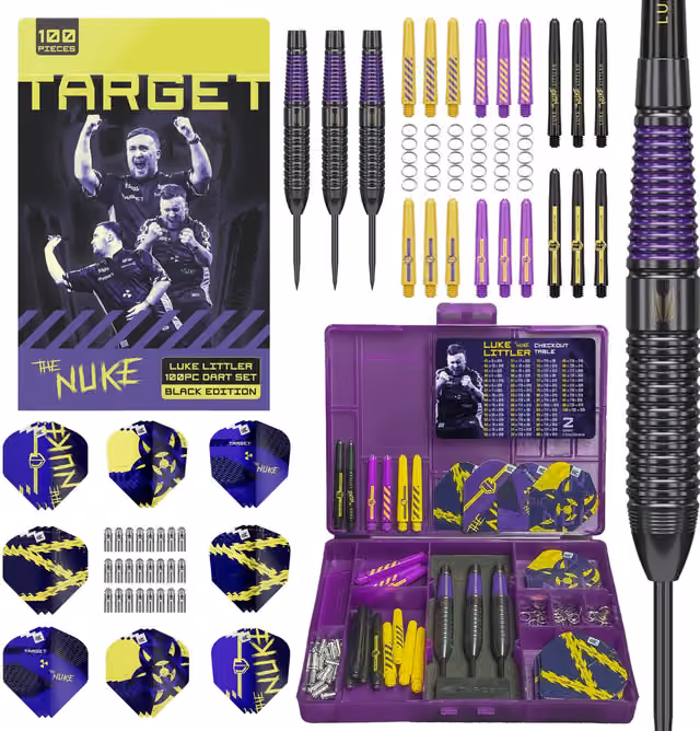 Target Darts Luke Littler dartset (100 st, Black Edition, 2025)