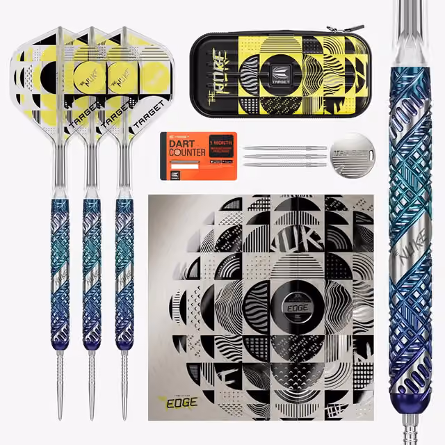 Target Darts Luke Littler Edge stålspetspilar (95% volfram, 23 g, 2025)