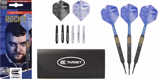 Target Darts Josh Rock mässing mjukspets dartpilar (18 g, 2025)