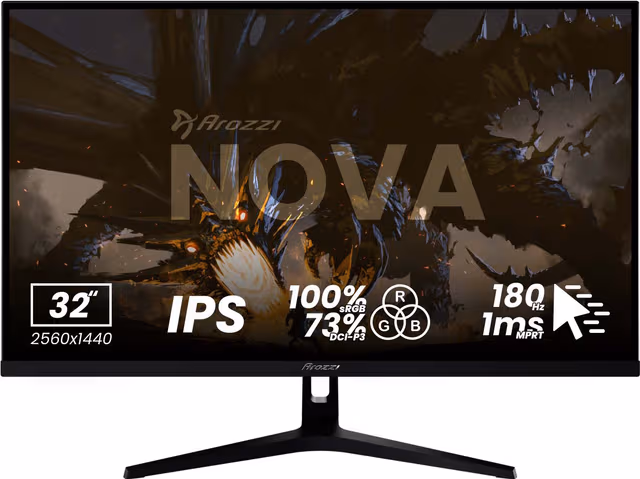 Arozzi Nova QHD | IPS | 180 Hz | 32" gamingskärm (svart)