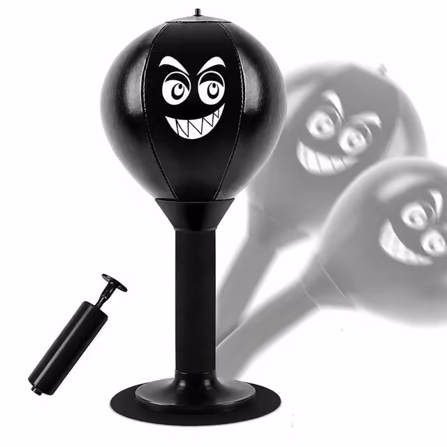 Bordsboxningsboll För Stressreducering Med Sugkopp & Pump Black