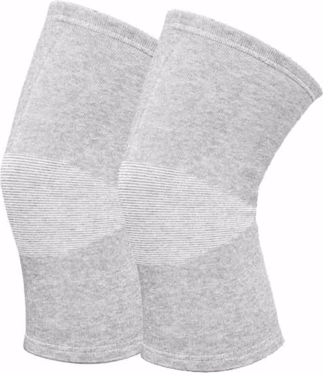 2 st Bambukol Värmande Knäskydd - Ljusgrå - One Size, Stöd för Sport o