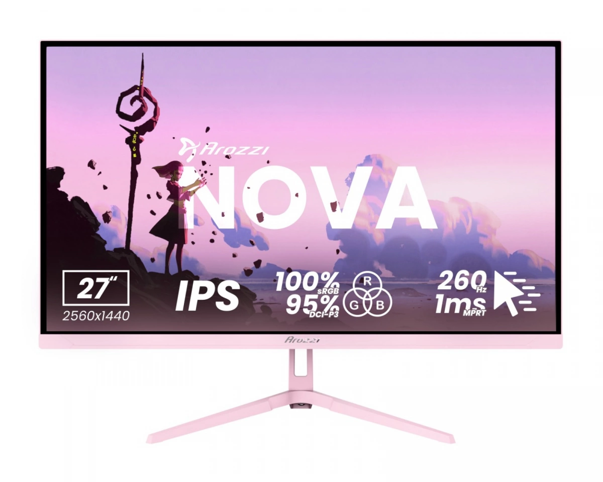 Arozzi Nova 27" IPS 2560x1440 260Hz Gamingmonitor - Rosa
