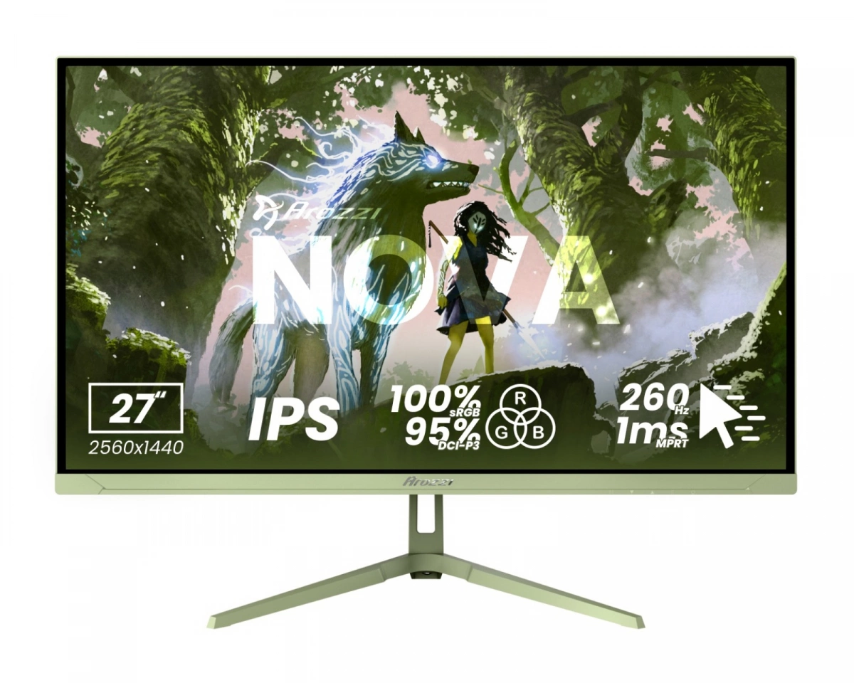 Arozzi Nova 27" IPS 2560x1440 260Hz Gamingmonitor - Forest Green