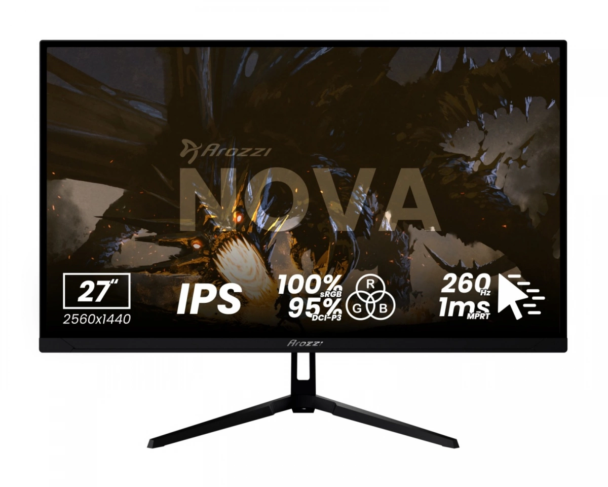 Arozzi Nova 27" IPS 2560x1440 260Hz Gamingmonitor - Svart