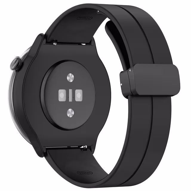 Klockband magnetiskt spänne silikon Black 22 mm Samsung Galaxy Watch 3 45 mm/Gear S3 Classic, Frontier, Huawei Watch Buds/GT Runner/GT2 Pro, Xiaomi Watch S1 Pro, Garmin Forerunner 255/Vivoactive 4