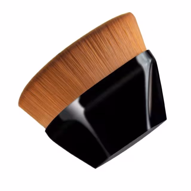 Large Black Makeup Brush 2-Pack - Soft Synthetic Fibers + PC Handle, F