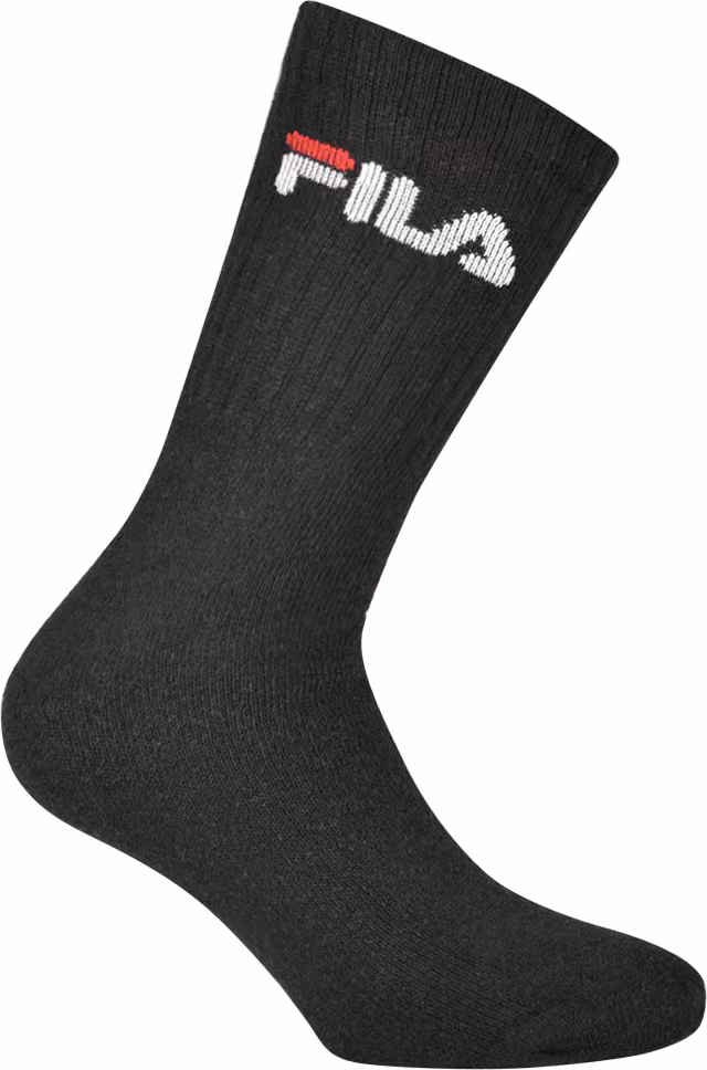 FILA Tennis Crew Logo tennisstrumpor 3pk (43-46, svart)