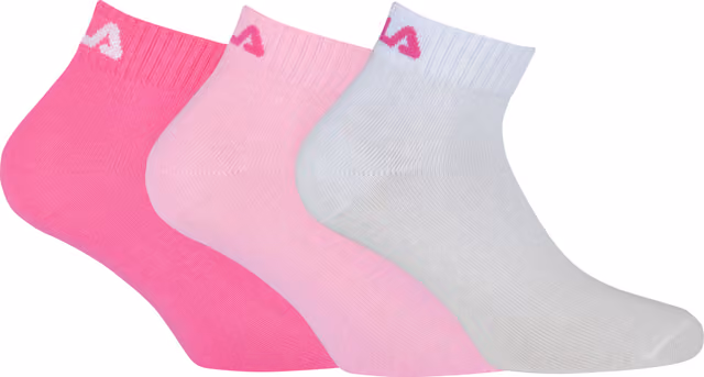 FILA Quarter-strumpor 3pk (39-42, rosa)