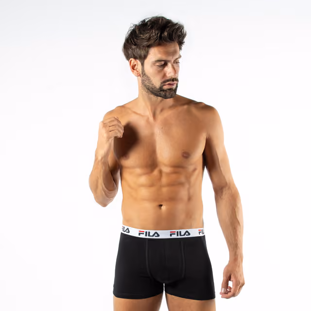 FILA Contrast Logo boxershorts 2pk (XXL, svart)