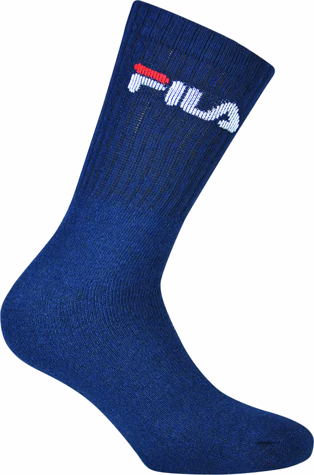 FILA Tennis Crew Logo tennisstrumpor 3pk (35-38, blå)