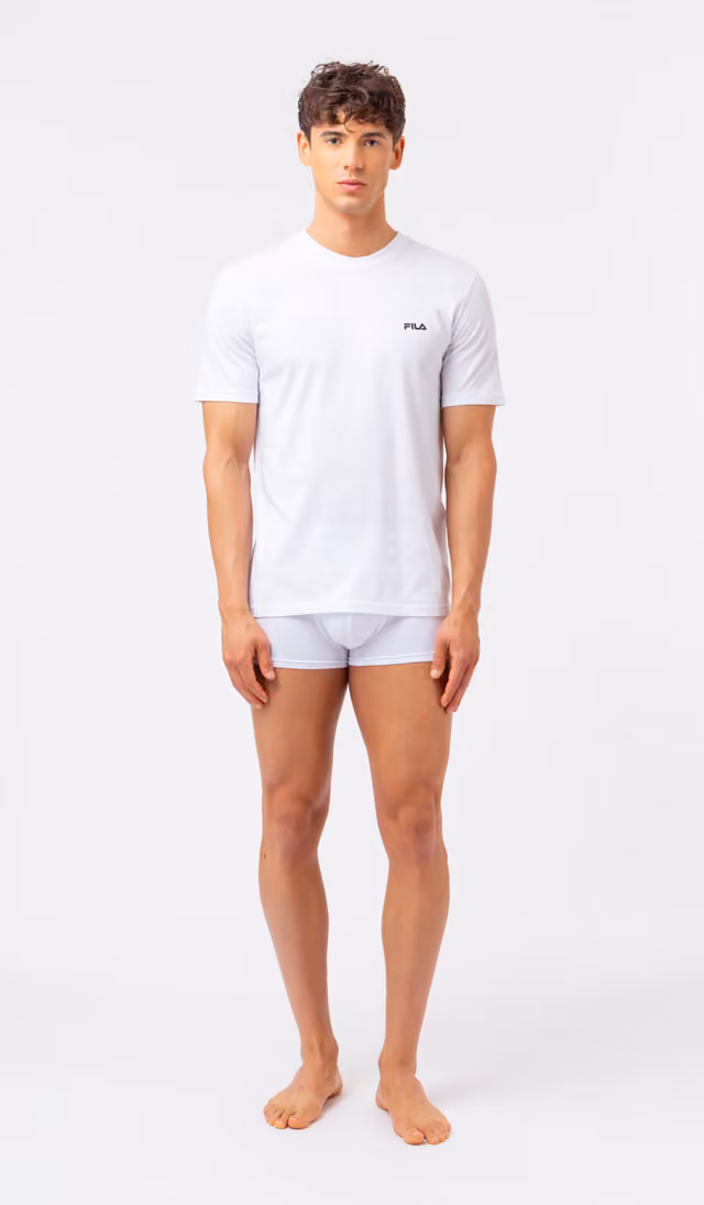 FILA T-shirt med rund hals 2pk (XXL, vit)