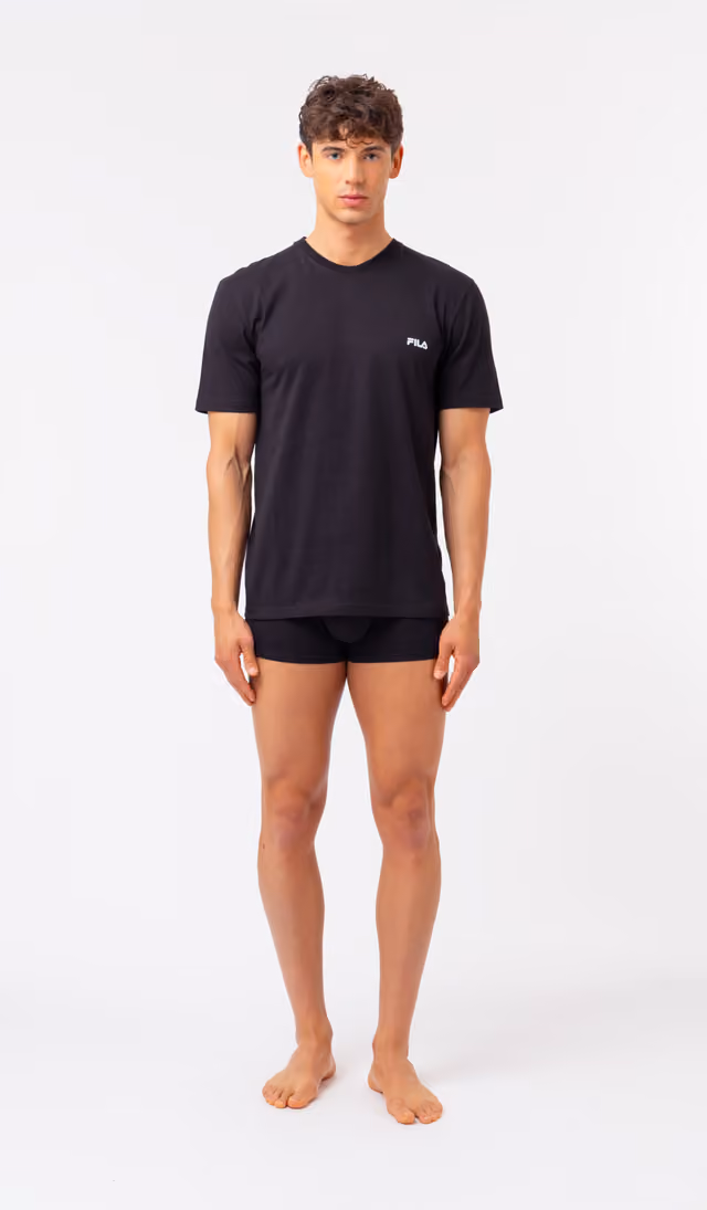 FILA T-shirt med rund hals 2pk (XL, svart)