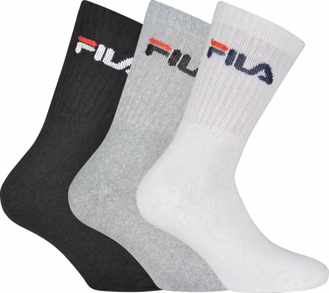 FILA Tennis Crew Logo tennisstrumpor 3pk (35-38, flerfärgad)