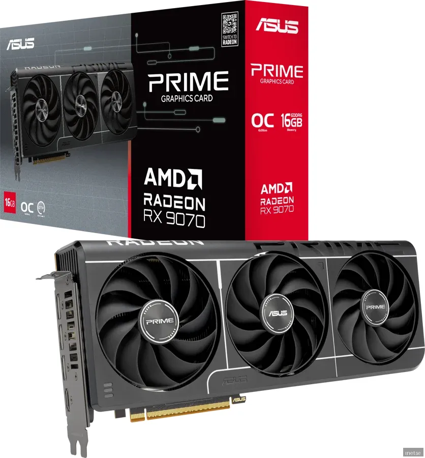 ASUS Radeon RX 9070 Prime EVO OC - 16GB GDDR6 RAM - Grafikkort