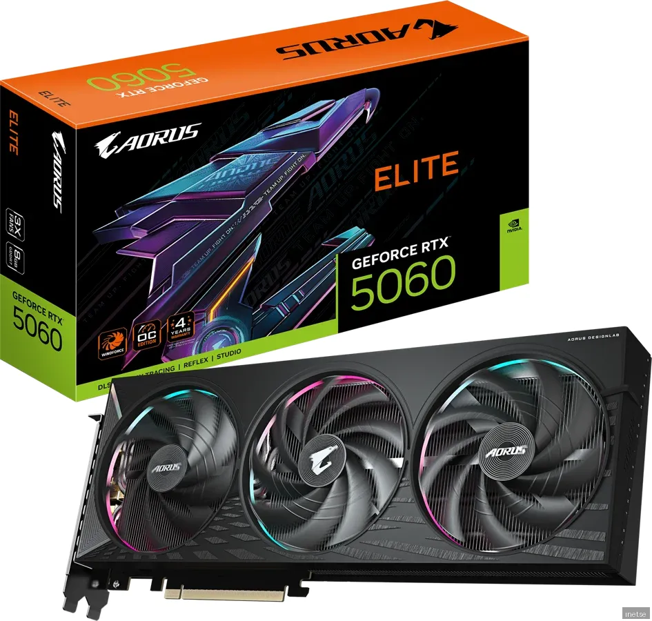 GIGABYTE GeForce RTX 5060 AORUS Elite - 8GB GDDR7 RAM - Grafikkort