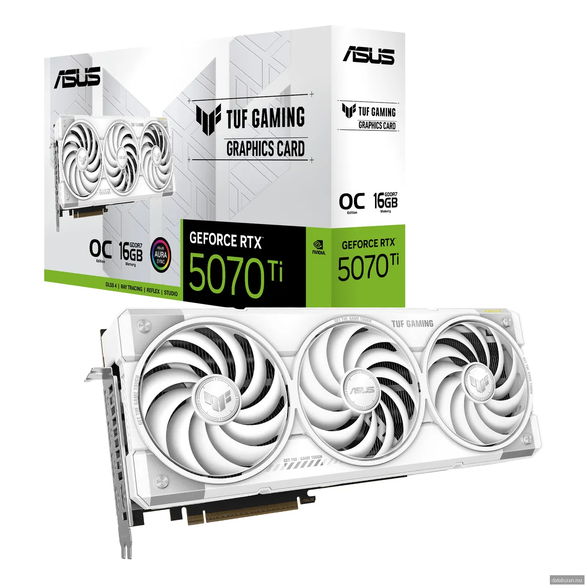 ASUS GeForce RTX 5070 Ti TUF White OC - 16GB GDDR7 RAM - Grafikkort