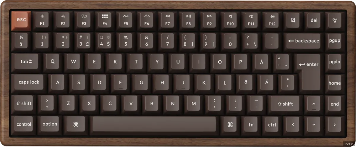 Keychron K2 HE SE Trådlöst Tangentbord - All-Wood [Magnetic Nebula]