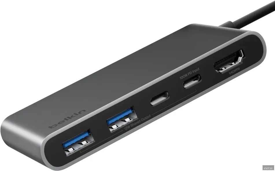 Belkin USB-C Hub 5 Portar Silver