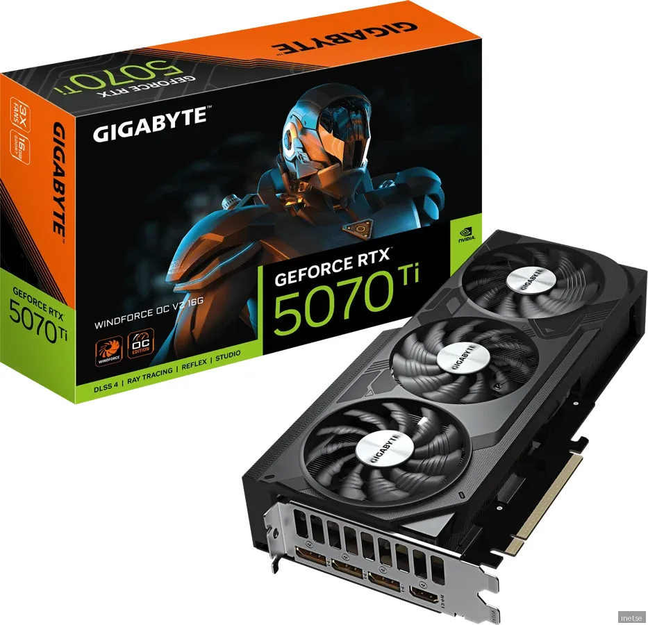 GIGABYTE GeForce RTX 5070 Ti WindForce 3 OC V2 - 16GB GDDR7 RAM - Grafikkort
