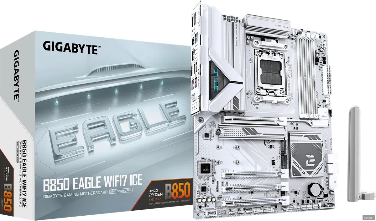 GIGABYTE B850 EAGLE WIFI7 ICE Moderkort - AMD B850 - AMD AM5 socket - DDR5 RAM - ATX