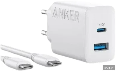 Anker Väggladdare 20W ink kabel Vit