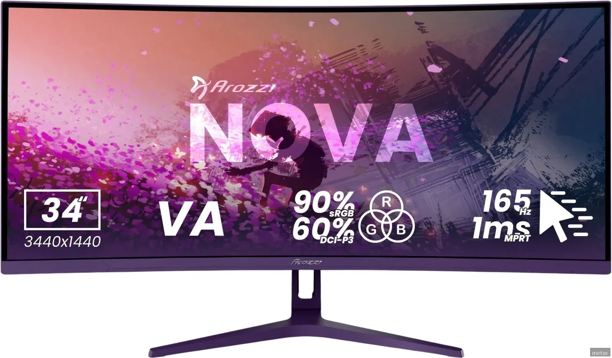 Arozzi Nova 34" Curved VA 3440x1440 165 Hz Gamingskärm - Lila