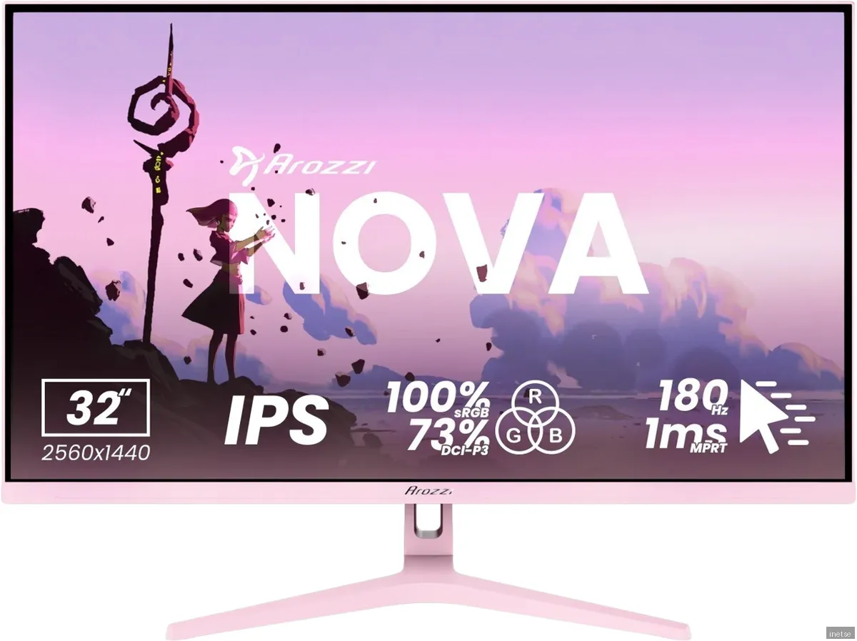 Arozzi Nova 32" IPS 2560x1440 180Hz Gamingskärm - Rosa