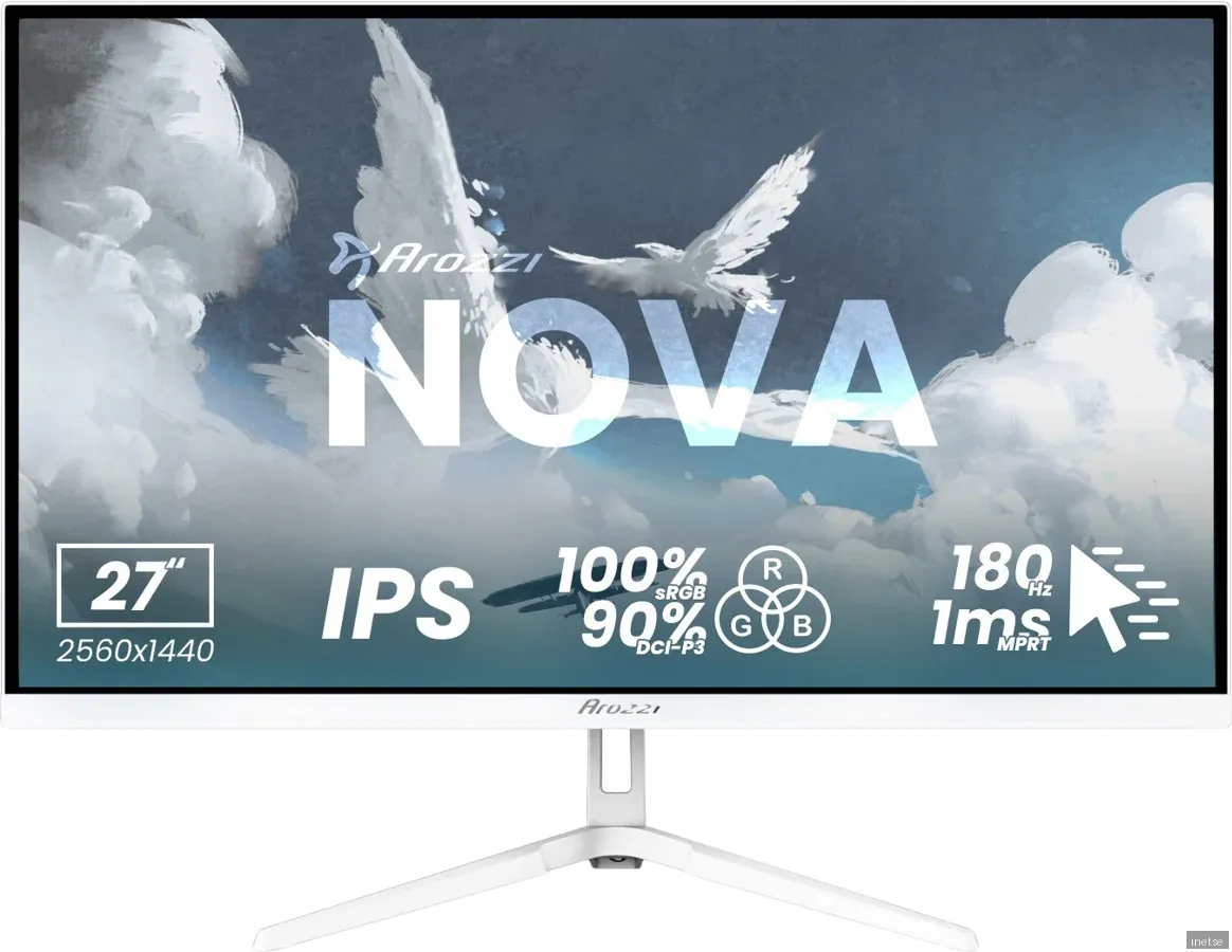 Arozzi Nova 27" IPS 2560x1440 180Hz Gamingskärm - Vit