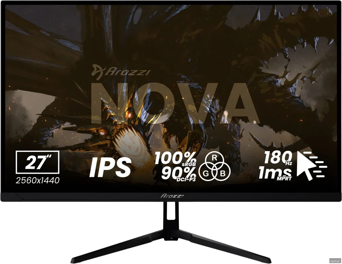 Arozzi Nova 27" IPS 2560x1440 180Hz Gamingskärm - Svart