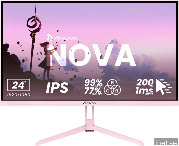 Arozzi Nova 24“ IPS 1920x1080 200Hz Gaming Monitor - Rosa
