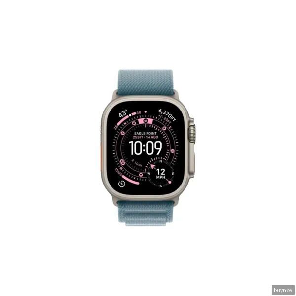 Apple Watch Ultra 3 GPS + Cellular 49mm Naturlig Titan Light Blue Bergsloop Medium