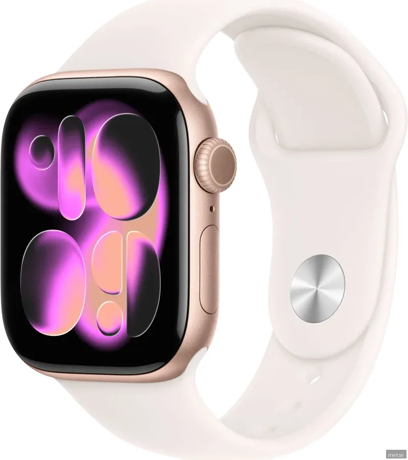 Apple Watch Series 11 GPS 46mm Rose Gold Aluminium Case med Light Blush Sport Band - M/L