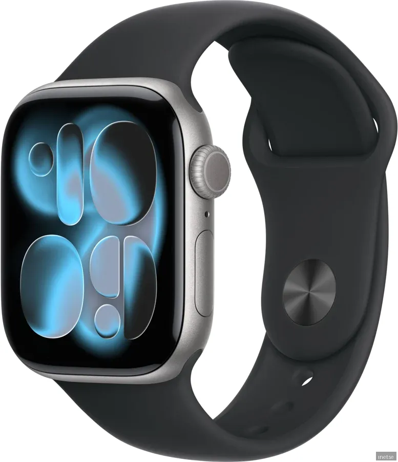 Apple Watch Series 11 GPS 46mm Space Grey Aluminium Case med Black Sport Band - M/L