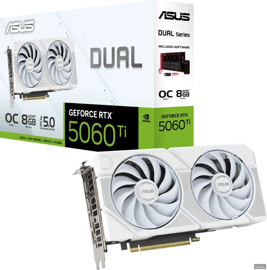 ASUS GeForce RTX 5060 Ti DUAL OC White - 8GB GDDR7 RAM - Grafikkort