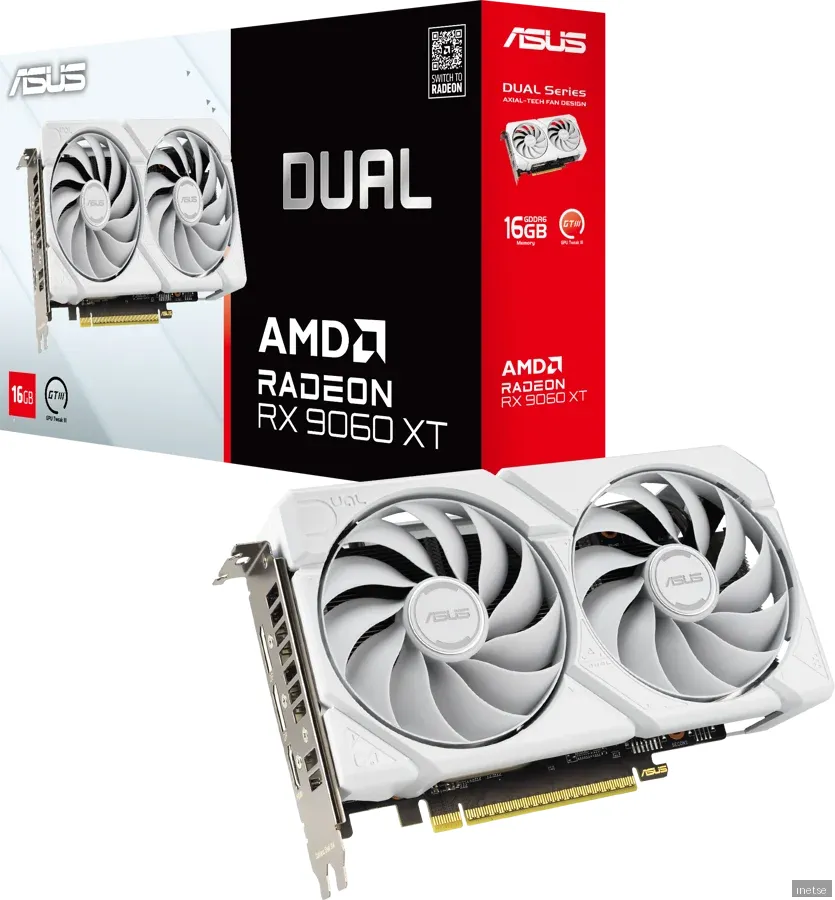ASUS Radeon RX 9060 XT DUAL White - 16GB GDDR6 RAM - Grafikkort
