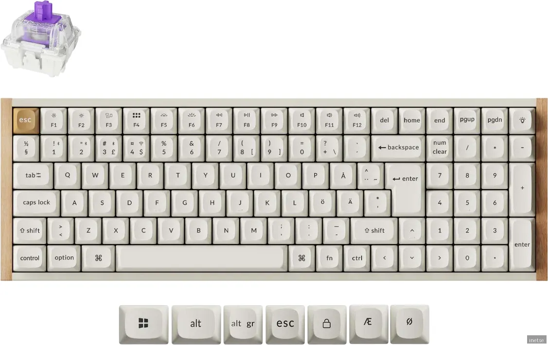 Keychron K4 HE SE Wireless Tri-Mode Hot Swap QMK Gateron 2.0 Purple Magnetic Switch Wood White