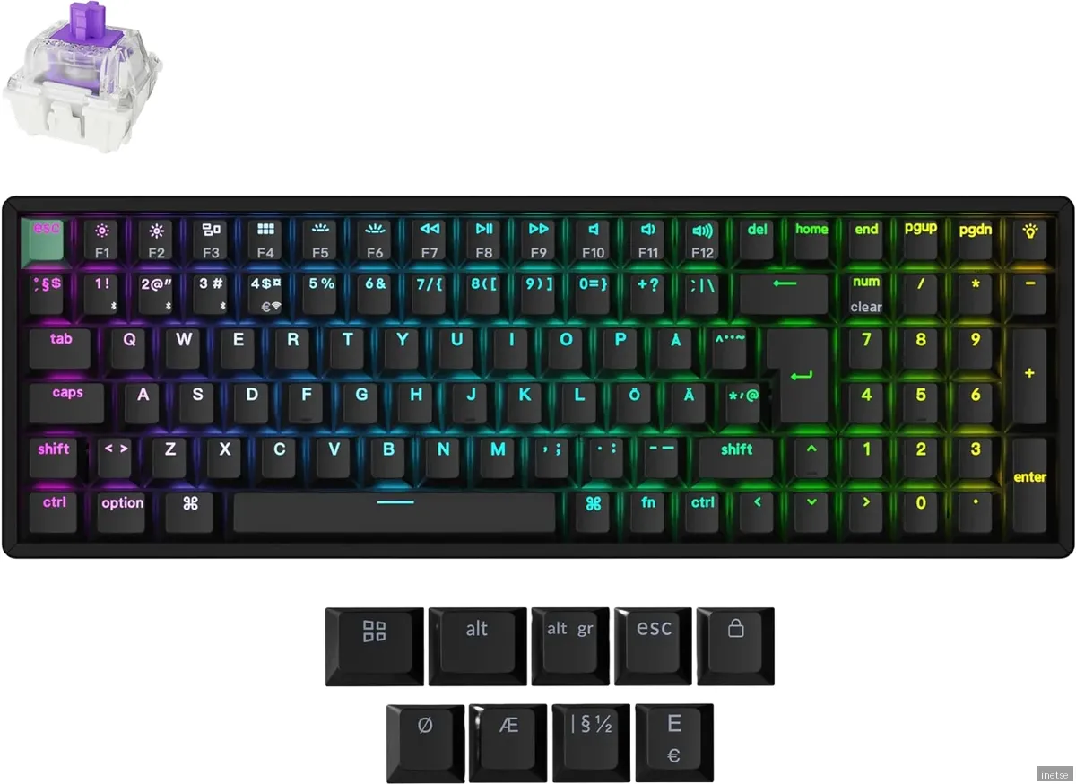 Keychron K4 HE QMK Trådlöst Tangentbord [Gateron 2.0 Purple Magnetic Switch] - Svart
