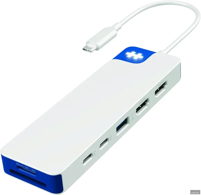 HyperDrive Flex 9 Port Dual 4K HDMI USB-C Hub - Blå/Vit