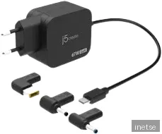 j5create 67W GaN PD USB-C, Miniladdare med 4.5 mm DC - Omvandlare