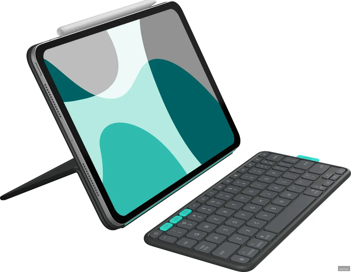 Logitech Flip Folio Keyboard Cover for iPad 11", Bluetooth, nordiskt- Grafit