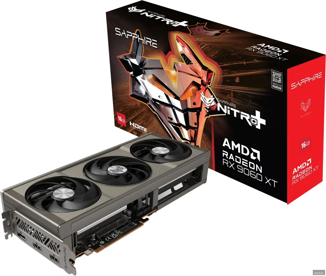 Sapphire Radeon RX 9060 XT NITRO+ - 16GB GDDR6 RAM - Grafikkort