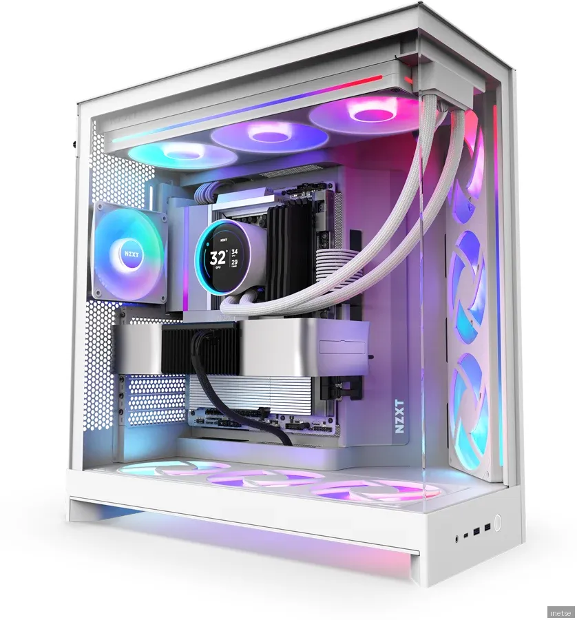 NZXT H9 Flow RGB (2025) - All White - Chassi - Miditower - Vit