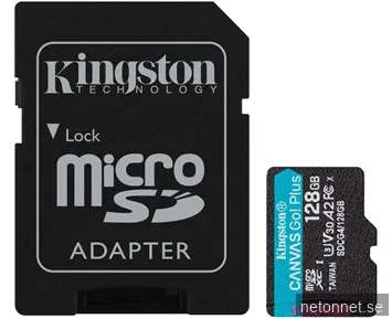 Kingston 128GB microSDXC Canvas Go Plus Gen4 200MB/s A2 U3 V30 Card + Adapter