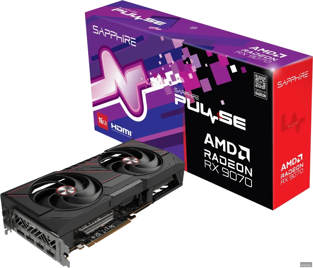 Sapphire Radeon RX 9070 Pulse - 16GB GDDR6 RAM - Grafikkort